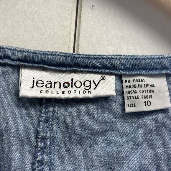 Vintage Newport News Jeanology Western Trad Wife Asymmetrical Denim Dress Sz 10 - Picture 3 of 10